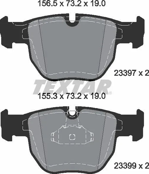 Textar Brake Pads Full Set Of 4 Front With Accessories 2339703 - image 5