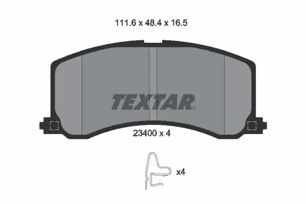 Textar Brake Pads Full Set Of 4 Front 2340001 - image 4