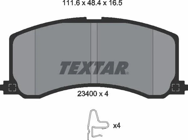 Textar Brake Pads Full Set Of 4 Front 2340001 - image 5