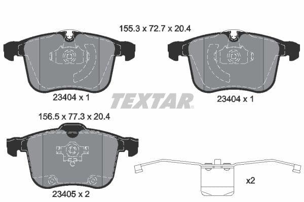 Textar Brake Pads Full Set Of 4 Front With Accessories 2340404 - image 4
