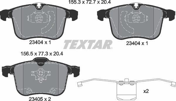 Textar Brake Pads Full Set Of 4 Front With Accessories 2340404 - image 5