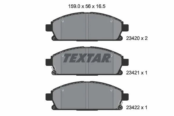Textar Brake Pads Full Set Of 4 Front 2342001 - image 4