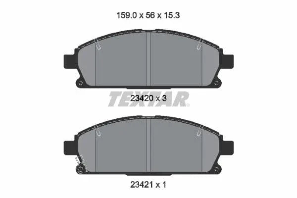 Textar Brake Pads Full Set Of 4 Front 2342006 - image 4