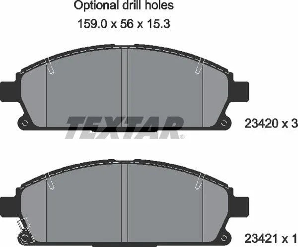 Textar Brake Pads Full Set Of 4 Front 2342006 - image 5