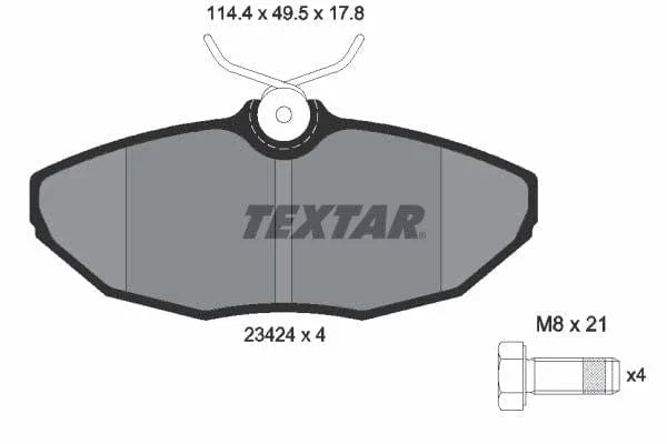 Textar Brake Pads Full Set Of 4 Rear With Brake Caliper Screws With Accessories 2342401 - image 4