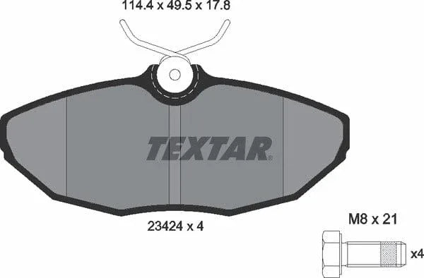 Textar Brake Pads Full Set Of 4 Rear With Brake Caliper Screws With Accessories 2342401 - image 5