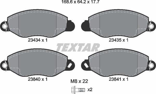Textar Brake Pads Full Set Of 4 Front With Brake Caliper Screws 2343401 - image 5
