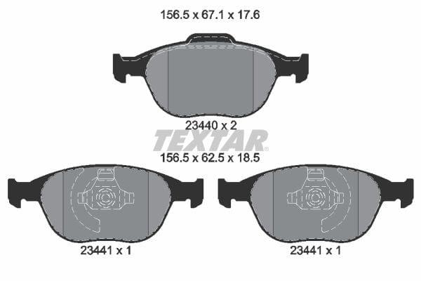 Textar Brake Pads Full Set Of 4 Front 2344004 - image 4