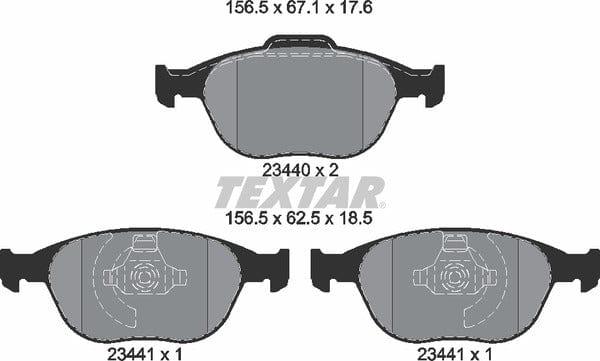Textar Brake Pads Full Set Of 4 Front 2344004 - image 5