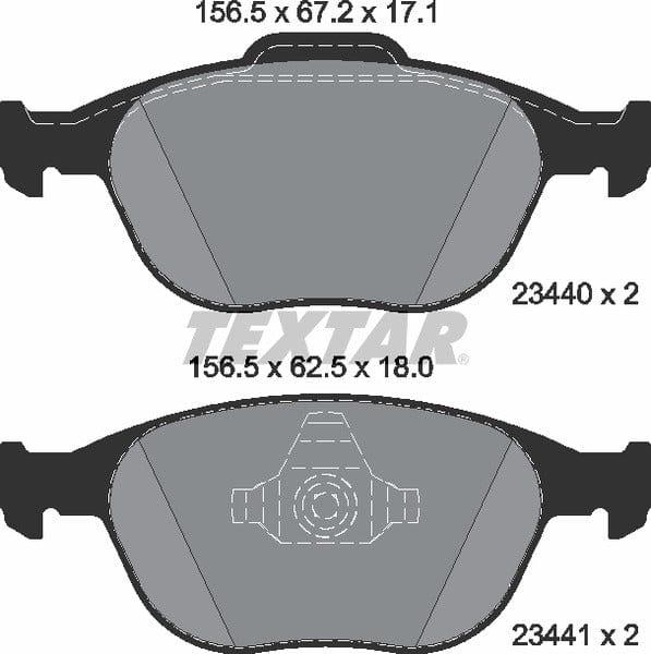 Textar Brake Pads Full Set Of 4 Front 2344007 - image 5