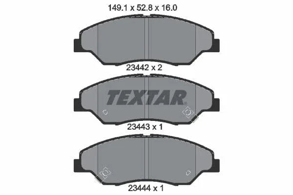 Textar Brake Pads Full Set Of 4 Front 2344201 - image 4