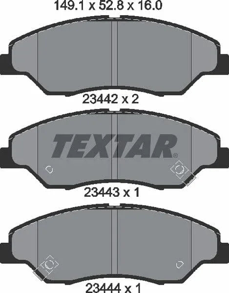 Textar Brake Pads Full Set Of 4 Front 2344201 - image 5