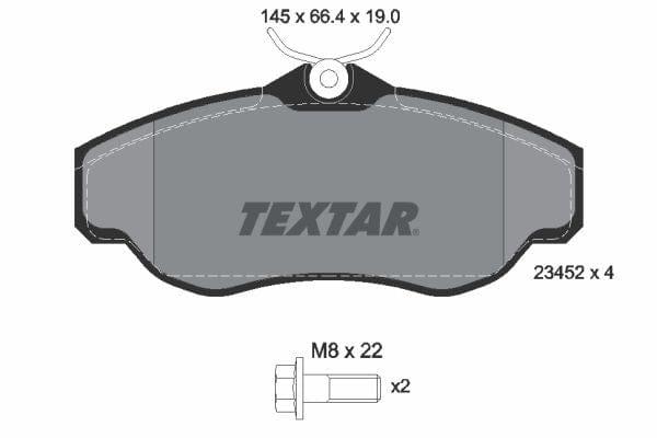 Textar Brake Pads Full Set Of 4 Front With Brake Caliper Screws 2345201 - image 4