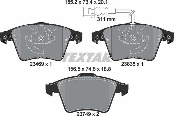 Textar Brake Pads Full Set Of 4 Front 2346901 - image 5