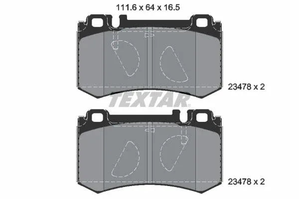 Textar Brake Pads Set Brake Pads Full Set Of 4 Rear 2347801 - image 4