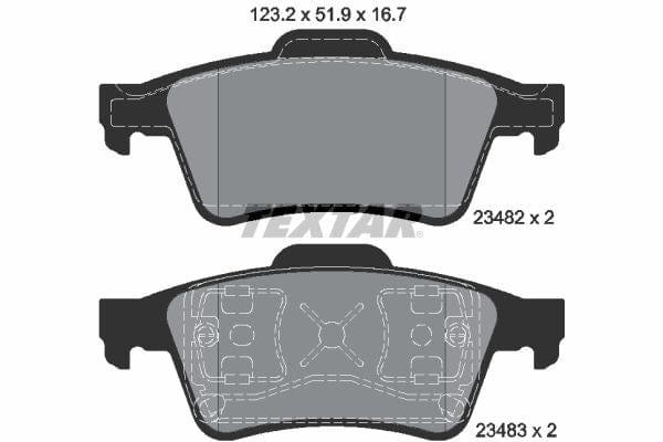 Textar Brake Pads Set Brake Pads Full Set Of 4 Rear 2348202 - image 4