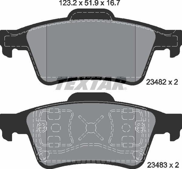 Textar Brake Pads Set Brake Pads Full Set Of 4 Rear 2348202 - image 5