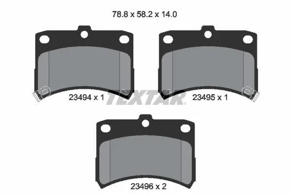 Textar Brake Pads Full Set Of 4 Front 2349402 - image 4