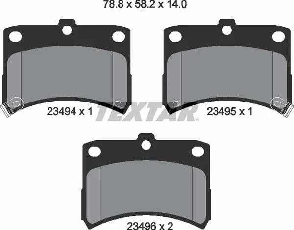 Textar Brake Pads Full Set Of 4 Front 2349402 - image 5