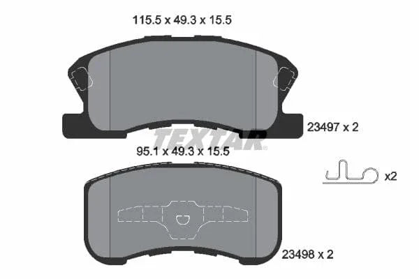 Textar Brake Pads Full Set Of 4 Front 2349701 - image 4