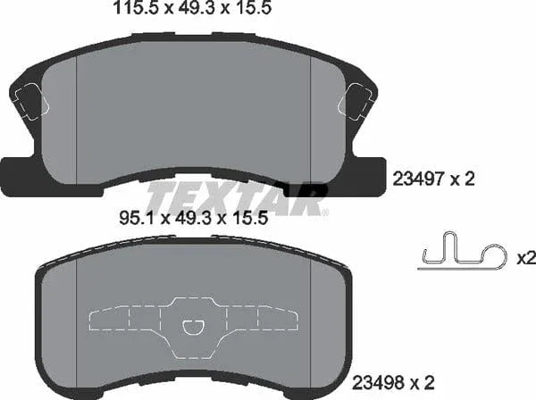 Textar Brake Pads Full Set Of 4 Front 2349701 - image 5