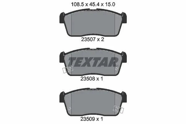 Textar Brake Pads Full Set Of 4 Front 2350701 - image 4