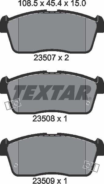 Textar Brake Pads Full Set Of 4 Front 2350701 - image 5