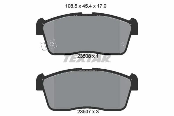 Textar Brake Pads Full Set Of 4 Front 2350801 - image 4