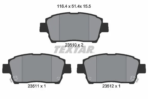 Textar Brake Pads Full Set Of 4 Front 2351002 - image 4