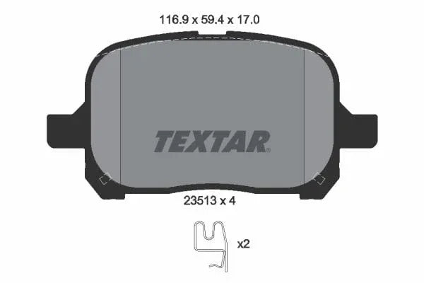 Textar Brake Pads Full Set Of 4 Front 2351302 - image 4