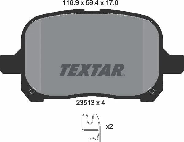 Textar Brake Pads Full Set Of 4 Front 2351302 - image 5