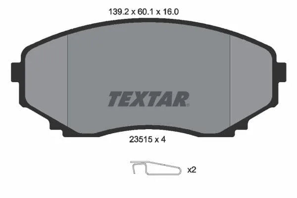 Textar Brake Pads Full Set Of 4 Front 2351501 - image 4