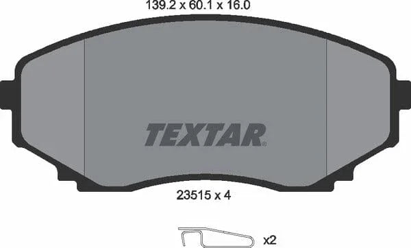 Textar Brake Pads Full Set Of 4 Front 2351501 - image 5