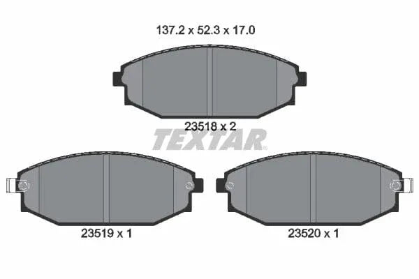 Textar Brake Pads Full Set Of 4 Front 2351801 - image 4