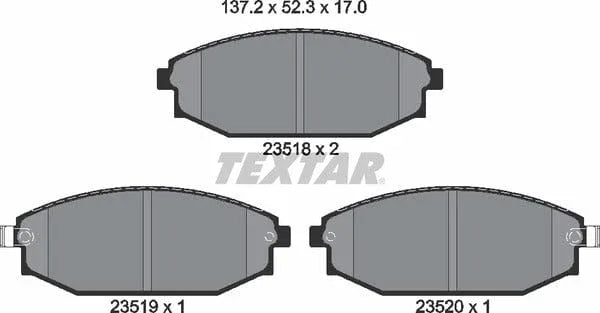 Textar Brake Pads Full Set Of 4 Front 2351801 - image 5