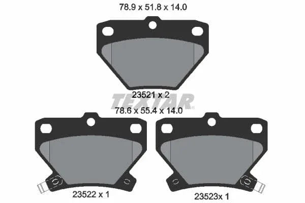 Textar Brake Pads Set Brake Pads Full Set Of 4 Rear 2352101 - image 4