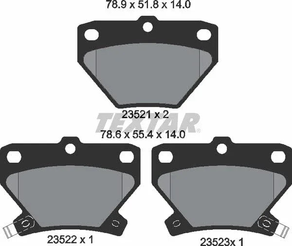 Textar Brake Pads Set Brake Pads Full Set Of 4 Rear 2352101 - image 5