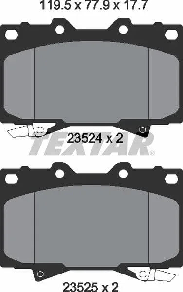 Textar Brake Pads Full Set Of 4 Front 2352402 - image 5