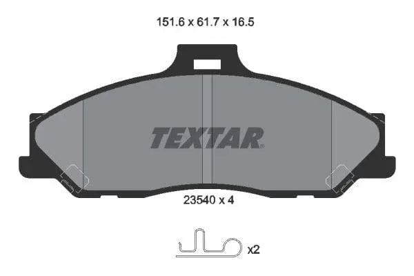 Textar Brake Pads Full Set Of 4 Front 2354001 - image 4