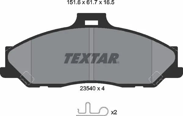 Textar Brake Pads Full Set Of 4 Front 2354001 - image 5