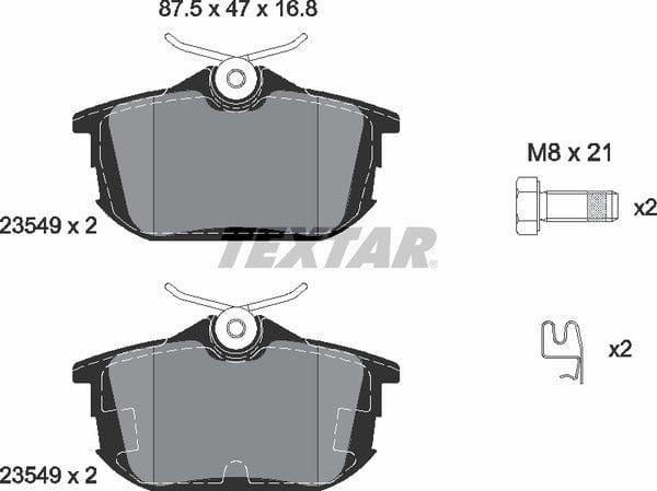 Textar Brake Pads Full Set Of 4 Rear With Brake Caliper Screws 2354901 - image 5
