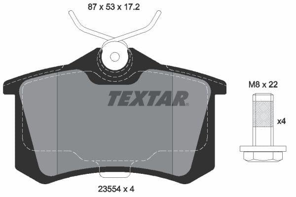 Textar Brake Pads Full Set Of 4 Rear With Brake Caliper Screws 2355402 - image 4