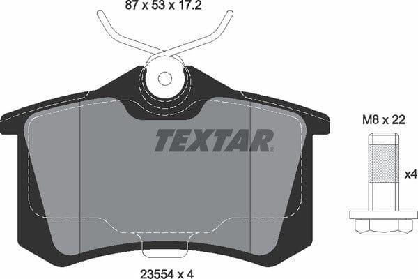 Textar Brake Pads Full Set Of 4 Rear With Brake Caliper Screws 2355402 - image 5
