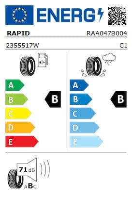 Rapid P609 235/55 R17 103W XL Tyre Summer EU Label B/B 71dB Set of 4 - image 3