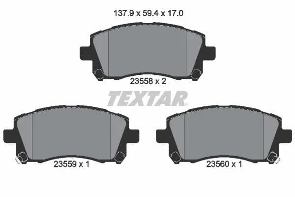 Textar Brake Pads Full Set Of 4 Front Rear 2355802 - image 4
