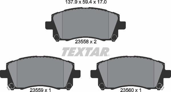 Textar Brake Pads Full Set Of 4 Front Rear 2355802 - image 5
