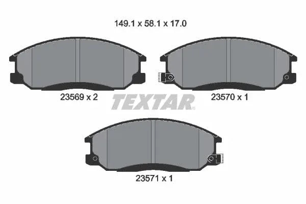 Textar Brake Pads Full Set Of 4 Front 2356901 - image 4