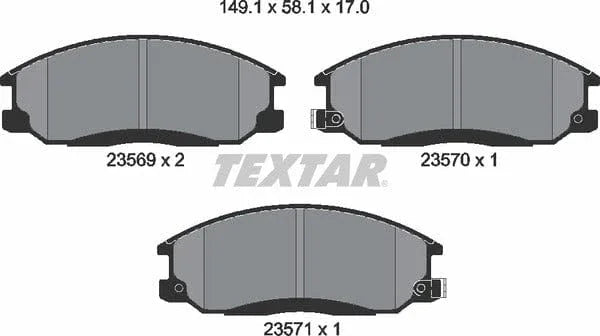 Textar Brake Pads Full Set Of 4 Front 2356901 - image 5
