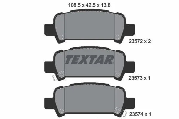 Textar Brake Pads Set Brake Pads Full Set Of 4 Rear 2357202 - image 4