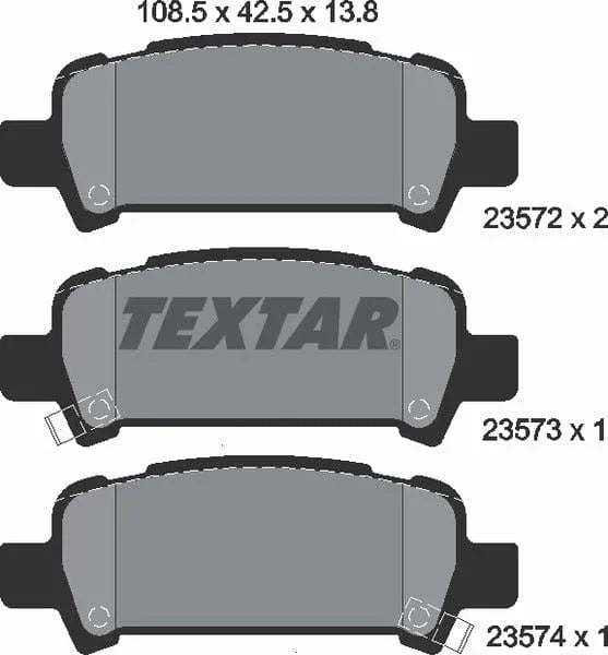 Textar Brake Pads Set Brake Pads Full Set Of 4 Rear 2357202 - image 5
